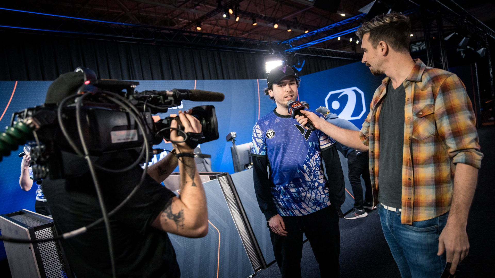 Torment being interviewed after Version1 Rocket League's match against Team PWR at the RLCS Fall Major in Rotterdam.